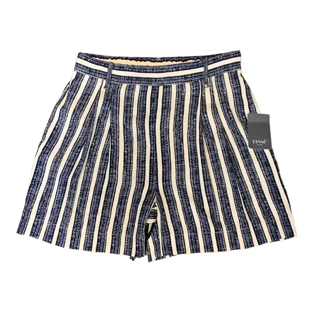 NWT Lysse | Cannes Pleated‎ Wavy Stripe Short S